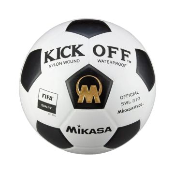 Mikasa Kick-Off Hard Ground Football - Size 5-White/Black