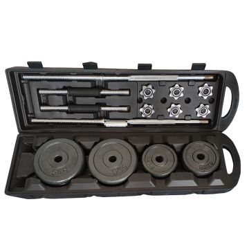 50kg Adjustable Cast Iron Dumbbell & Barbell Set
