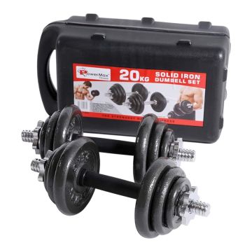 20kg Adjustable Cast Iron Dumbbell Set