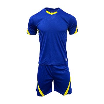 Denmark Mens Football Kit Pack of 14 - Royal/Yellow