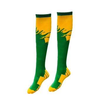 Flame Unisex Sports Socks Pack of 14 - Emerald/Gold
