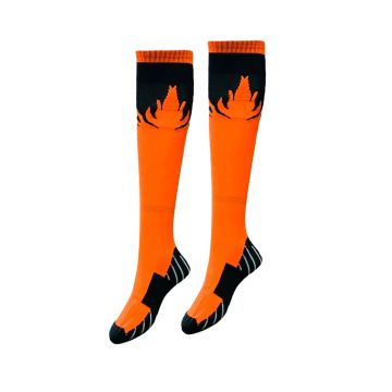 Flame Unisex Sports Socks Pack of 14 - Neon Orange/Black