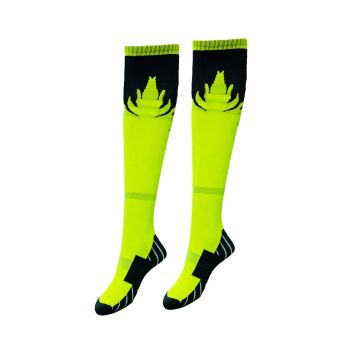 Flame Unisex Sports Socks Pack of 14 - Neon Yellow/Black