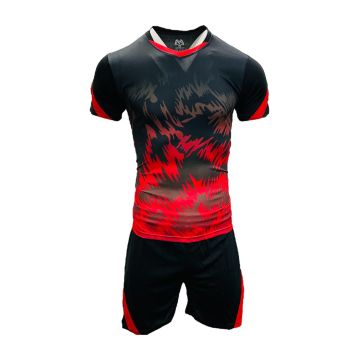 Morocco Sublimated Football Kit Pack of 14 - Black/Red
