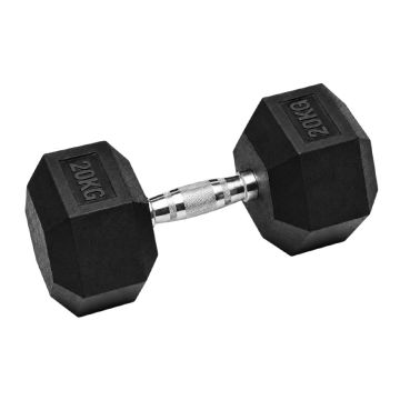 Mitzuma 20kg rubber hex dumbbell sold individually