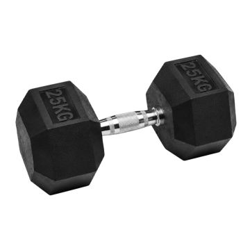 Mitzuma 25kg rubber hex dumbbell sold individually