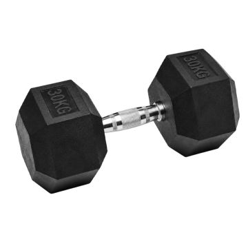 Mitzuma 30kg rubber hex dumbbell sold individually