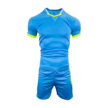 Peru Mens Football Kit Pack of 14 - Sky/Neon Yellow
