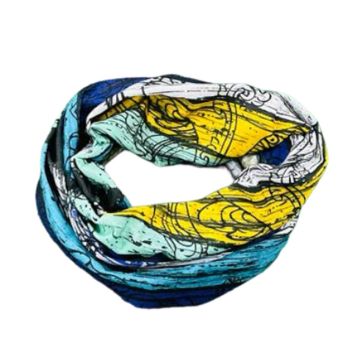 Neck Gaiter/ Multi-Purpose Headband - Blue/White/Yellow