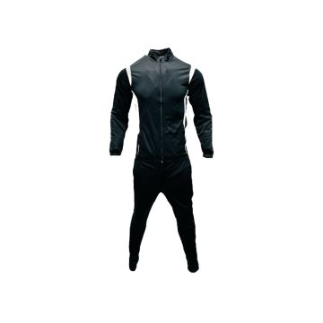 Madrid Tricot Embossed Front Tracksuit - Black/White