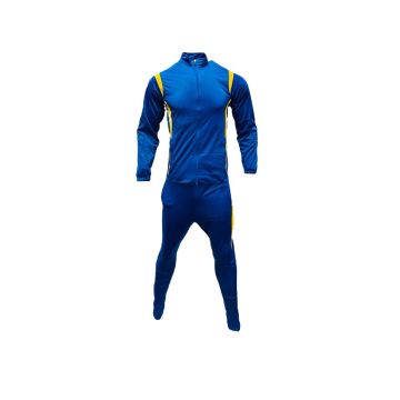 Madrid Tricot Embossed Front Tracksuit - Royal/Gold