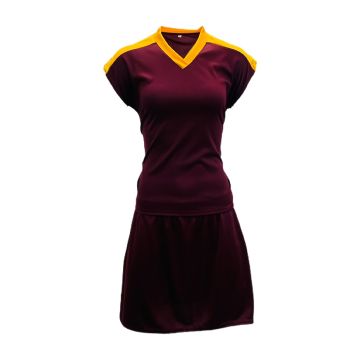 Attack Netball Kit Pack of 10 - Maroon/Gold