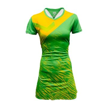 Strike Sublimated Netball Kit Pack of 10 - Emerald/Gold