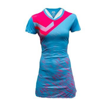 Strike Sublimated Netball Kit Pack of 10 - Peaccok/Fuchsia