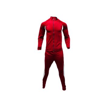 Raven Embossed Front Tracksuit - Maroon/White