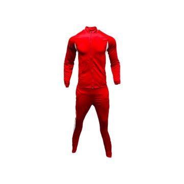 Raven Embossed Front Tracksuit - Red/White
