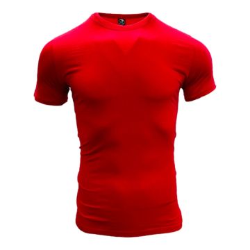 Crew Neck Cotton T-Shirt - Red