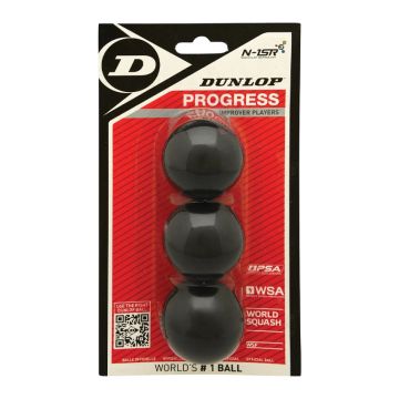 Dunlop Progress Squash Balls 3 Ball Pack