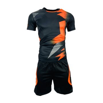 Sublimated Mens Football Kit Pack of 14 - Black/Orange/Grey