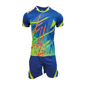 Sublimated Mens Football Kit Pack of 14 - Royal/Neon Yellow/Orange