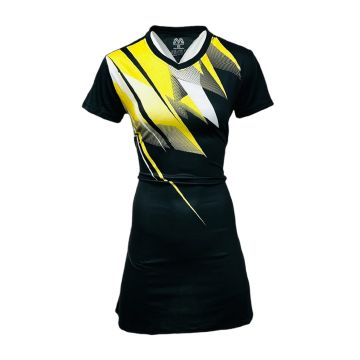 Sublimated Ladies Netball Kit Pack of 10 - Black/Yellow
