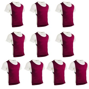 Polyester Training Bibs Set of 10 - Maroon