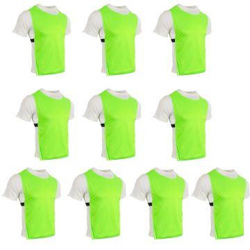 Polyester Training Bibs Set of 10 - Neon Green