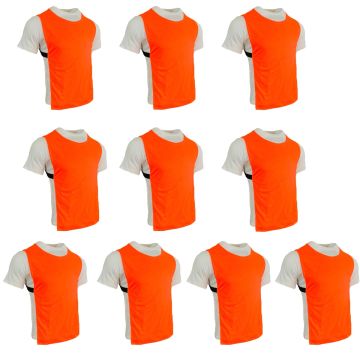 Polyester Training Bibs Set of 10 - Neon Orange