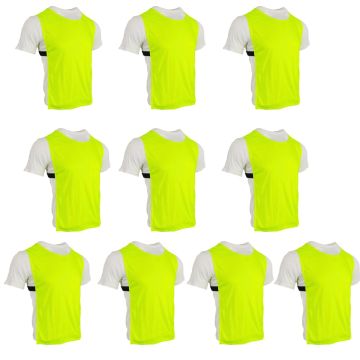 Polyester Training Bibs Set of 10 - Neon Yellow