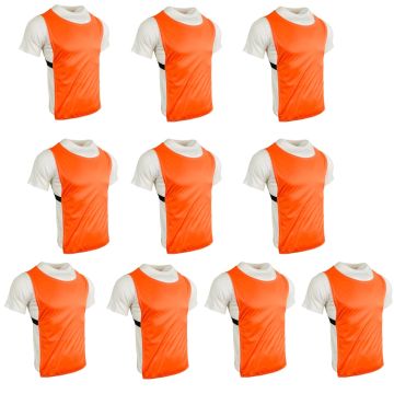 Polyester Training Bibs Set of 10 - Orange