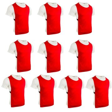 Polyester Training Bibs Set of 10 - Red