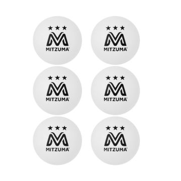 Table Tennis Balls - 3 Star Pack of 6 White