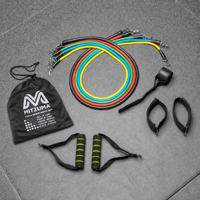 Fitness Pulley Resistance Bands - Pack of 11