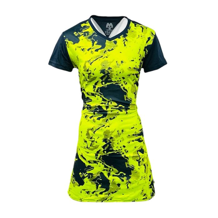 Sublimated Ladies Netball Kit Pack of 10 - Grey/Neon Yellow
